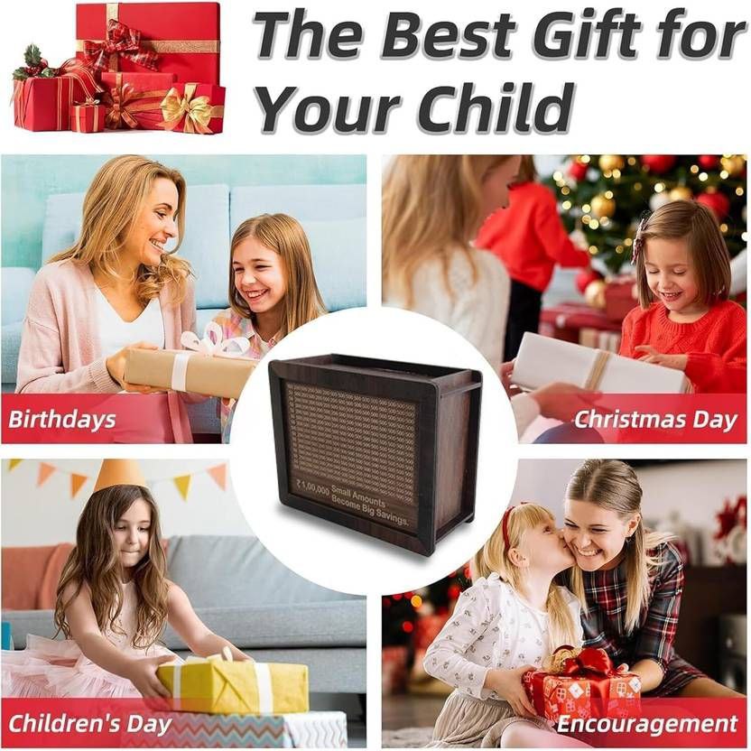 Buy Wooden Money Bank Online | Premium Wooden Savings Box for Kids & Adults