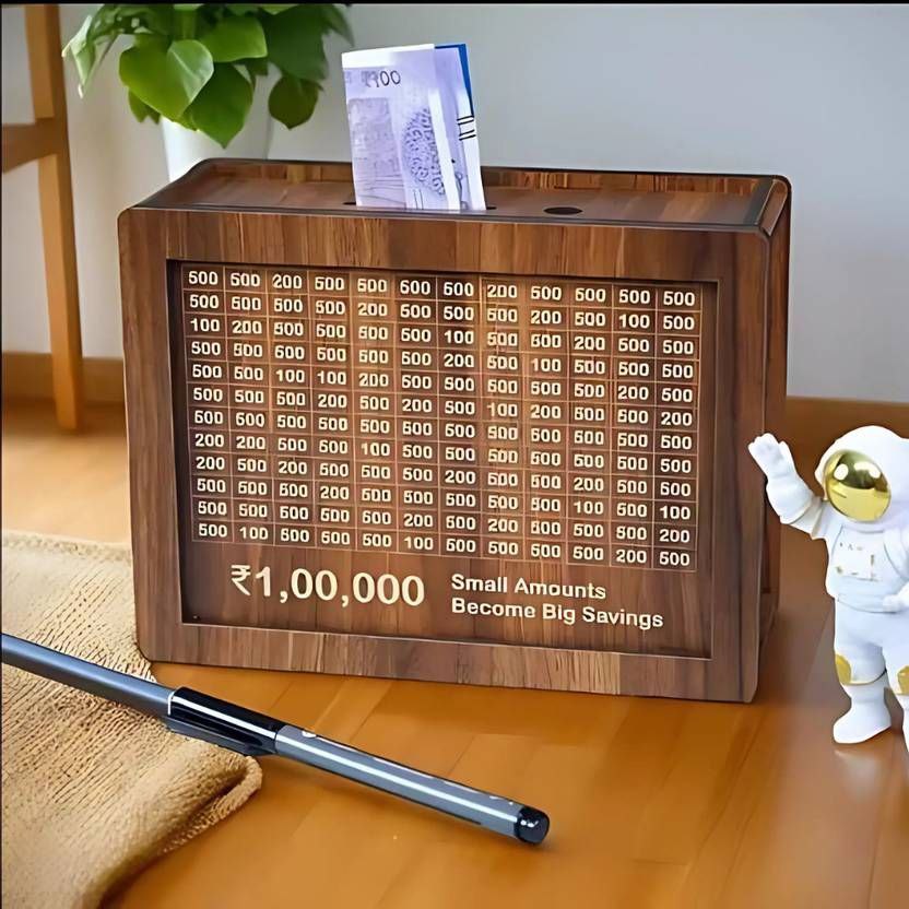 Buy Wooden Money Bank Online | Premium Wooden Savings Box for Kids & Adults